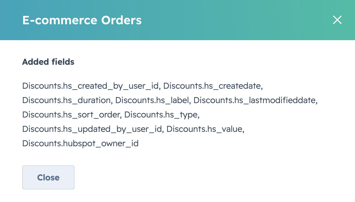 History detail dialog — Added fields for a data source
