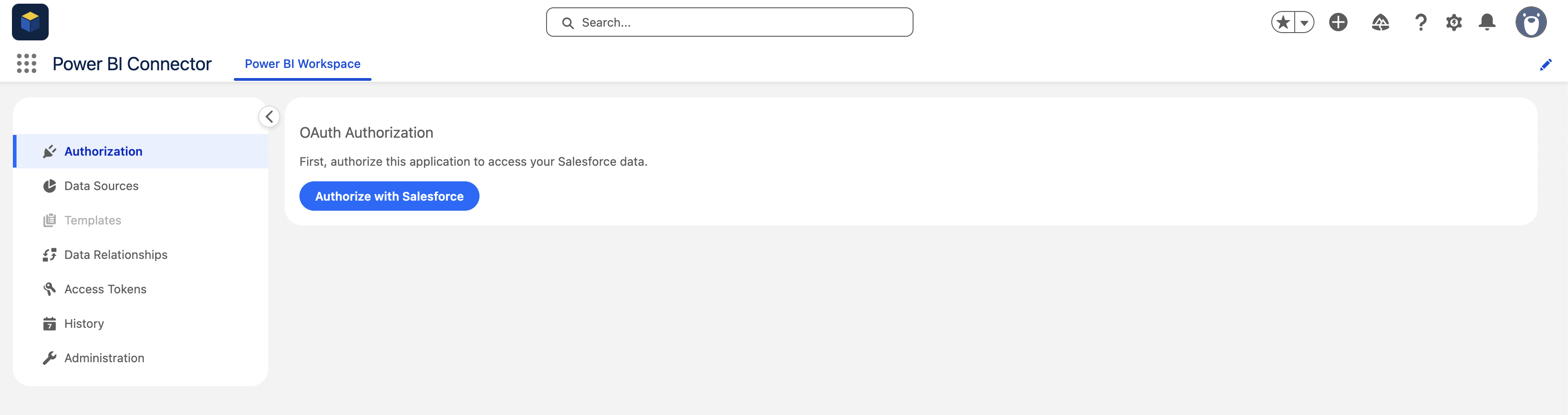 Power BI Connector — OAuth Authorization — Authorize with Salesforce