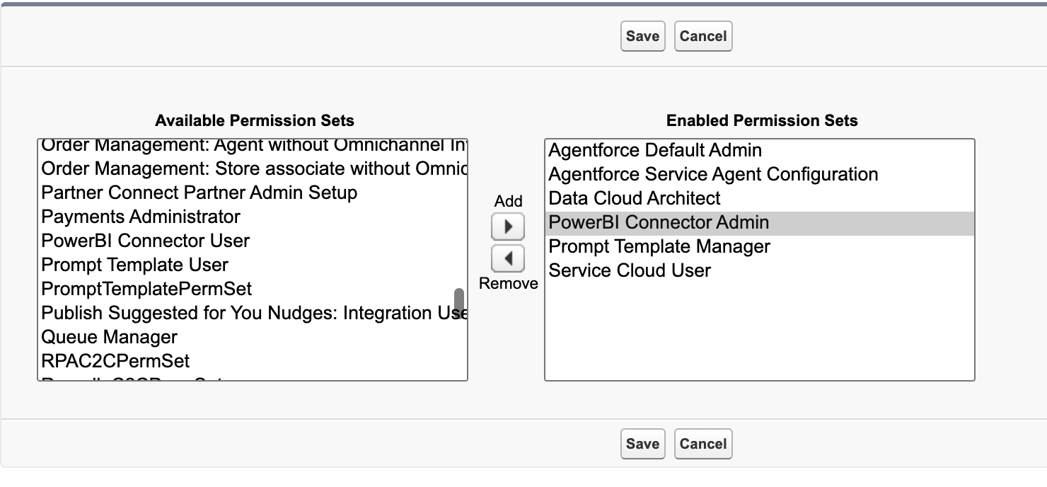 PowerBI Connector Admin moved to Enabled Permission Sets