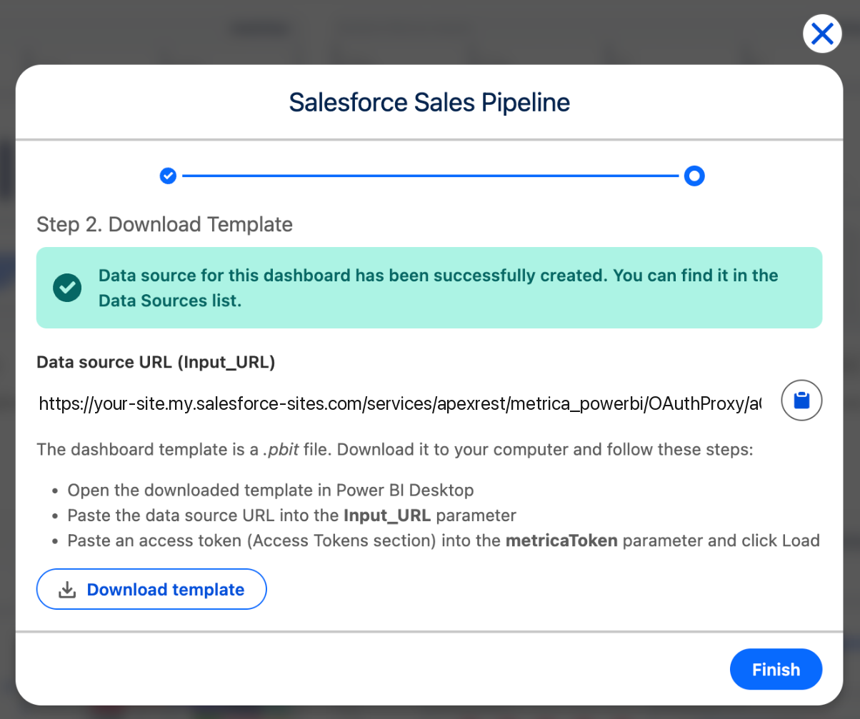 Step 2 of the template dialog: Download Template